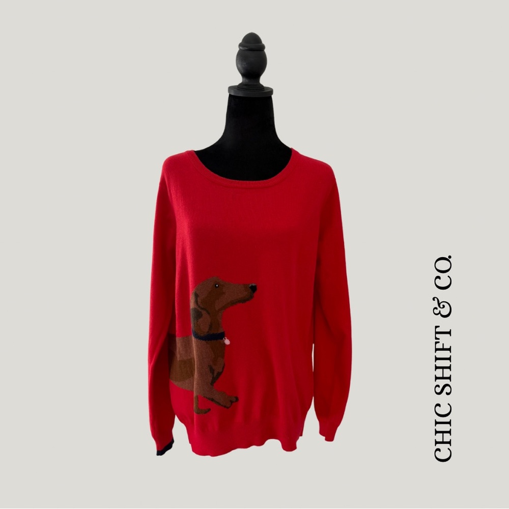 Joules Miranda Soft Red Dachshund Sweater Size 12